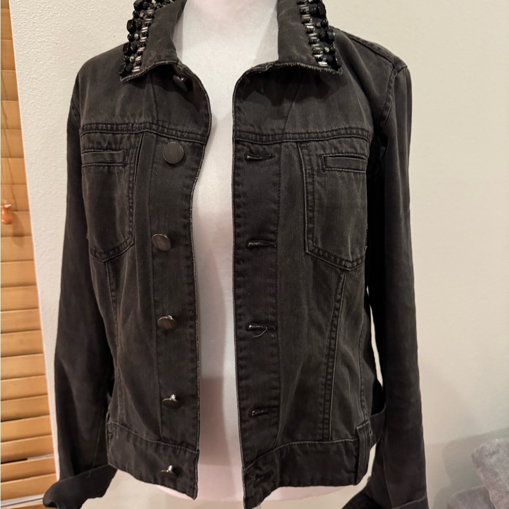 CAbi Black Jean Jacket Classic Denim Style